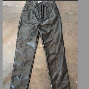faux leather black pants